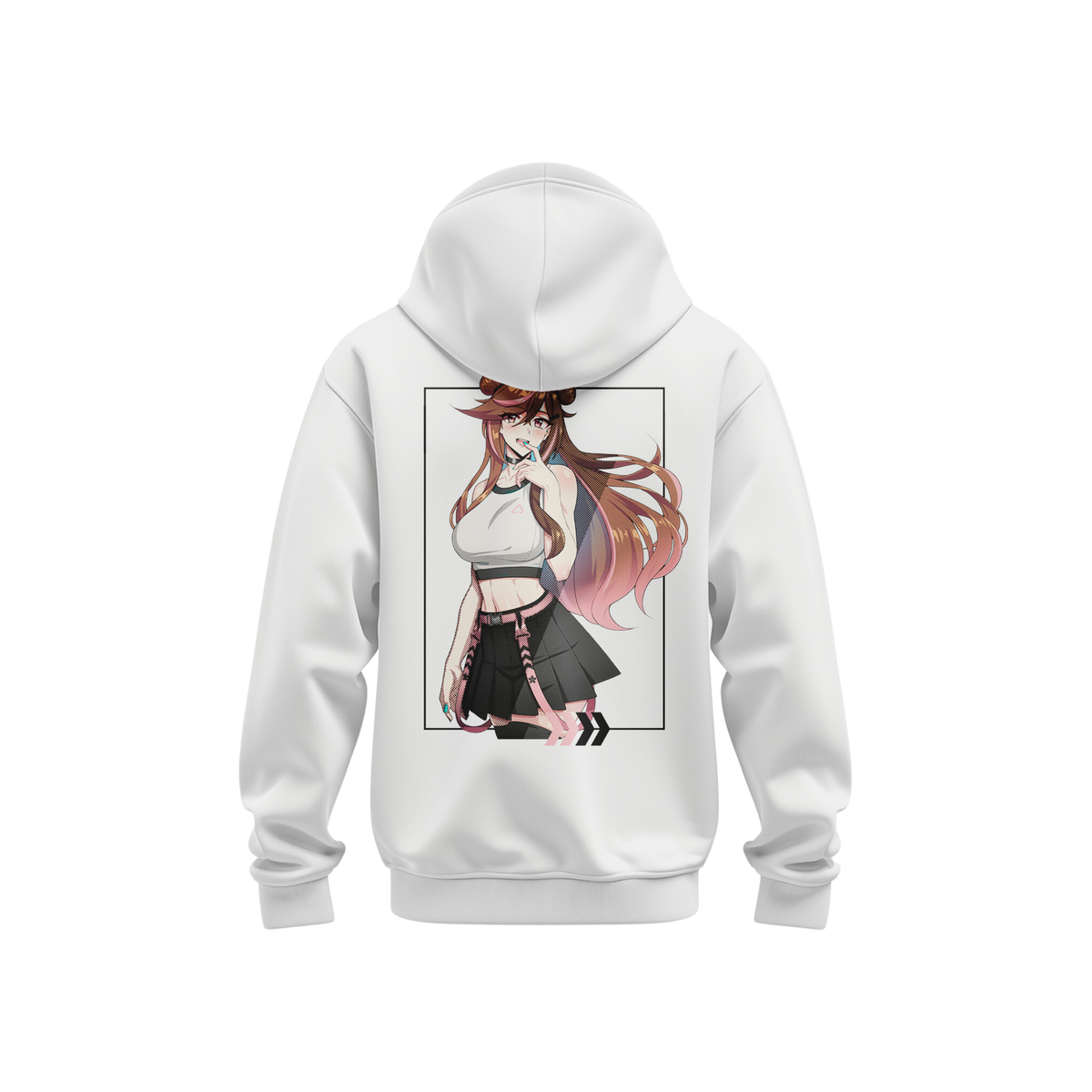 Hoodie renrize techwear (white) - anime