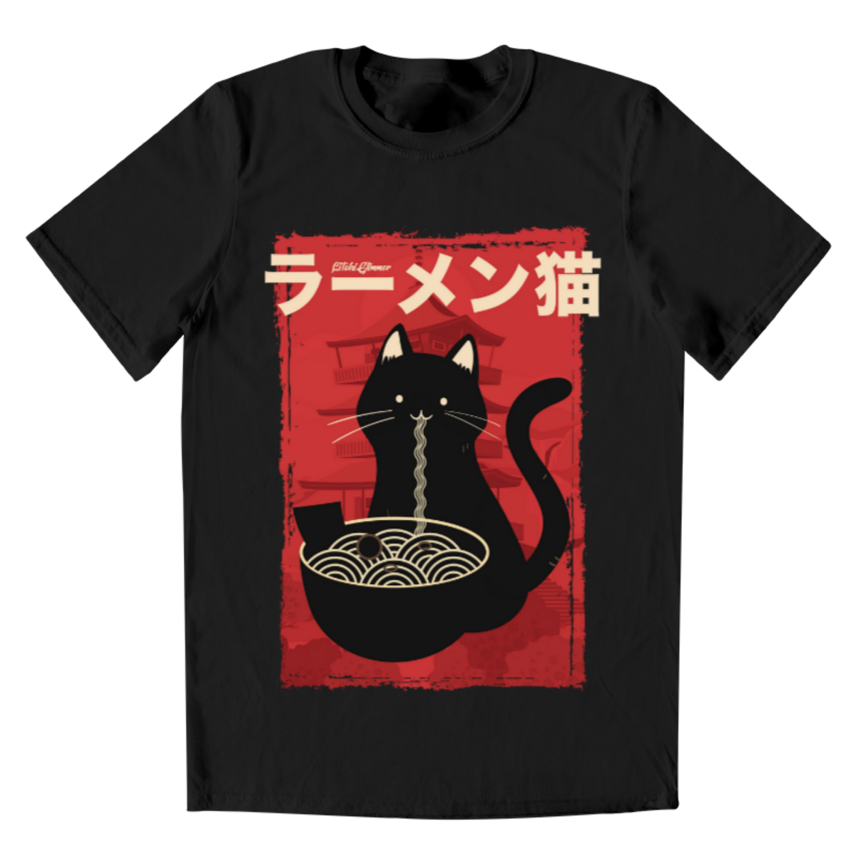 PLAYERA HOMBRE LITCHI RAMEN CAT