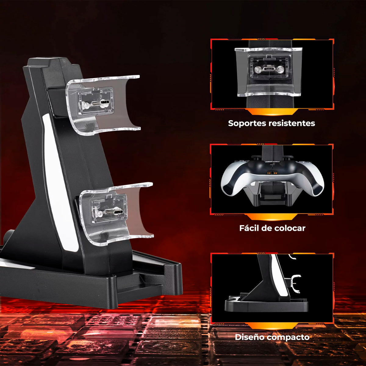 Cargador Dual para Controles Play Station